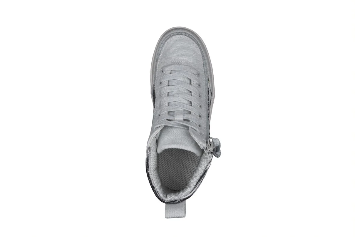 Billy Footwear (Kids) WDR Fit - High Top Silver Streak Canvas Shoes - Image 12