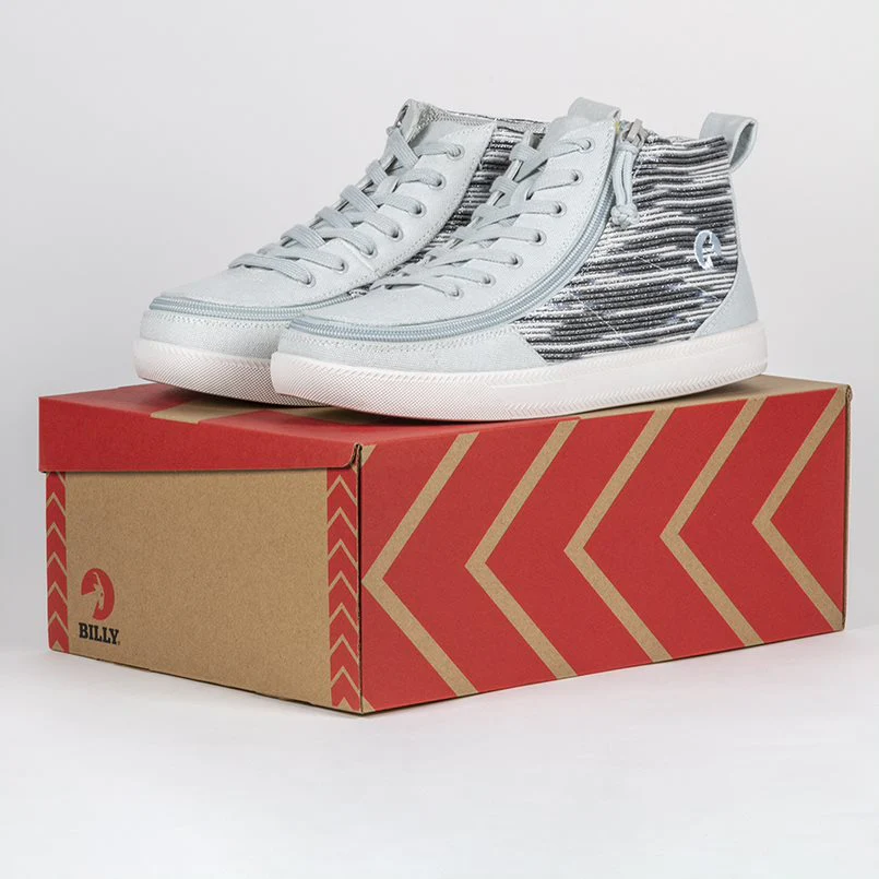 Billy Footwear (Kids) WDR Fit - High Top Silver Streak Canvas Shoes - Image 13