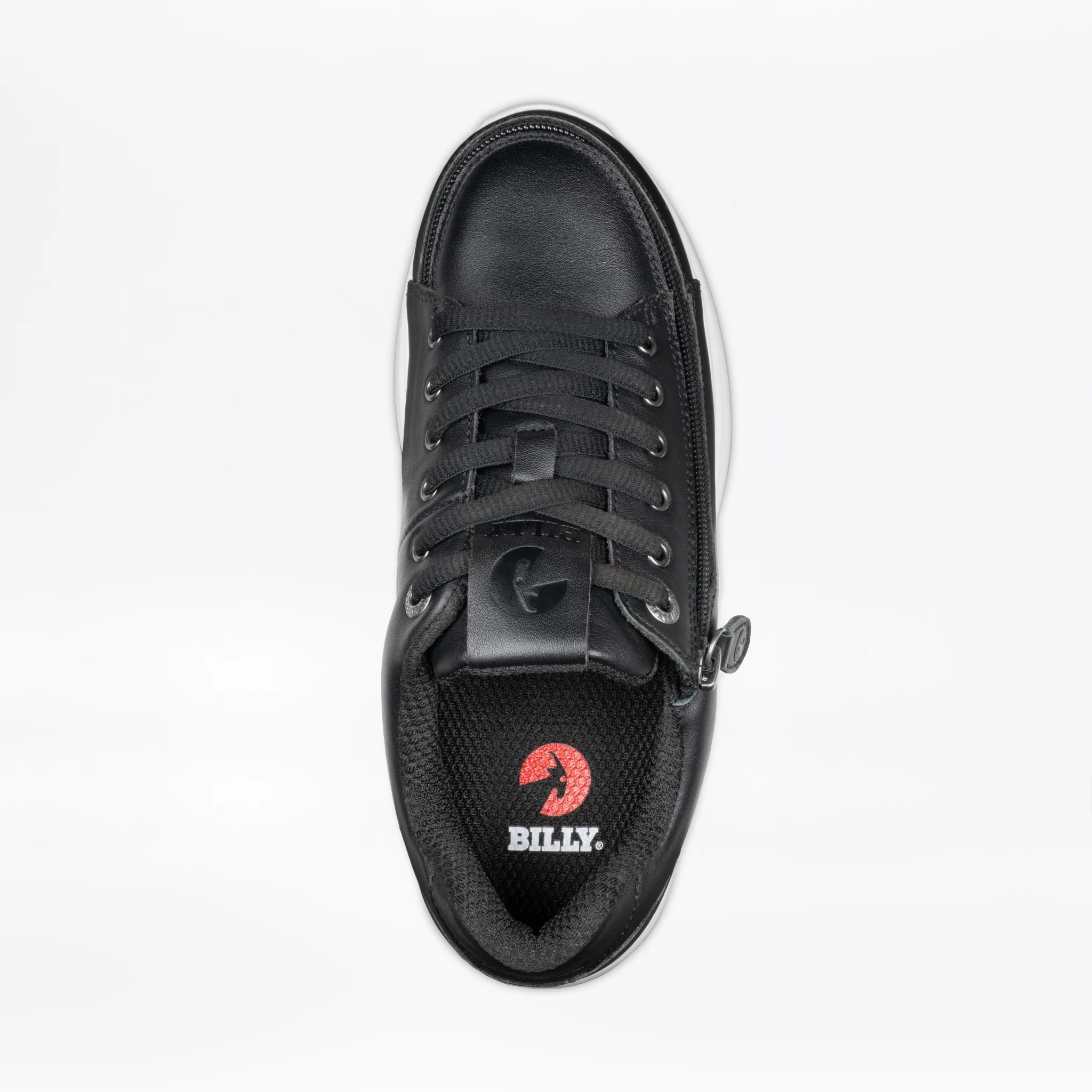 Billy Footwear (Womens) - Low Top Comfort Plush Black Leather Shoes - Image 3